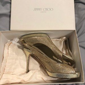 Jimmy Choo Glitter Sling Pumps
